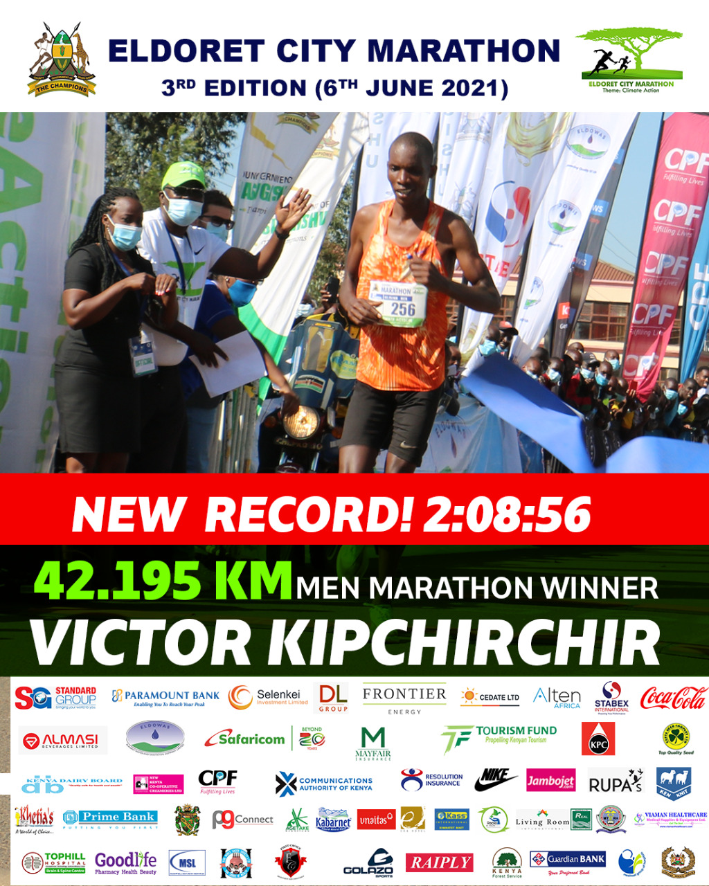 Victor Kipchirchir Wins Eldoret City Marathon 2021 in a New Course Record